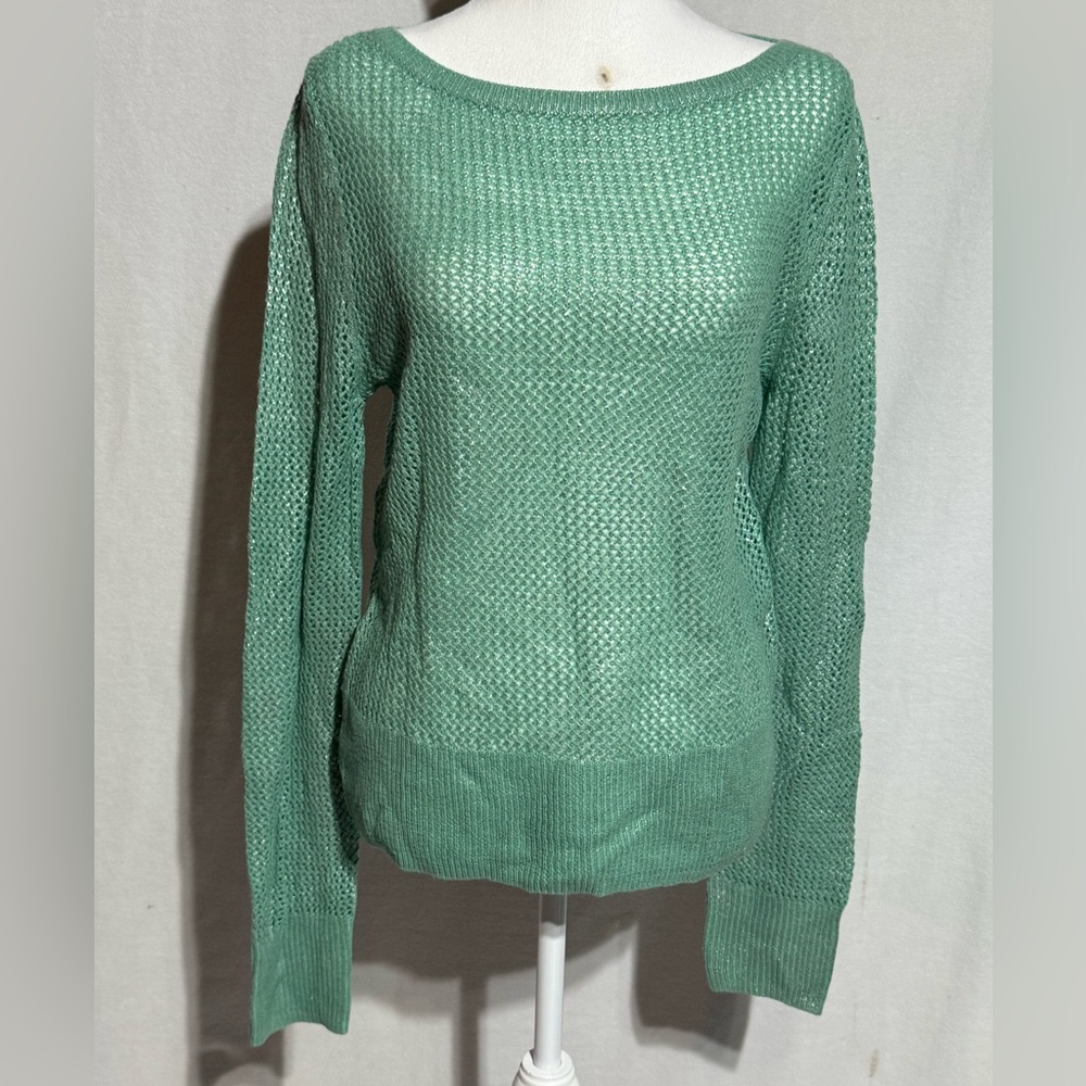 BCBGMaxAzria Green Crew Neck Sweater Size Large